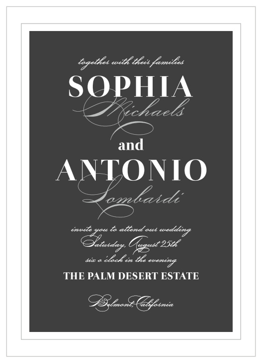 For a beautiful invitation befitting the elegance of your wedding plans, look no further than our Framed Forever Wedding Invitations. 