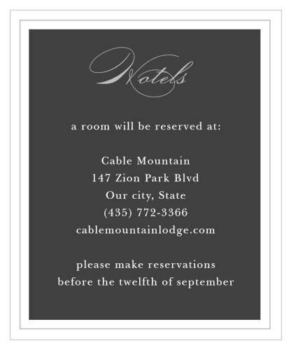 Our Framed Forever Accommodation Cards utilize the same gorgeous design and color scheme as several other cards in the Framed Forever wedding suite.