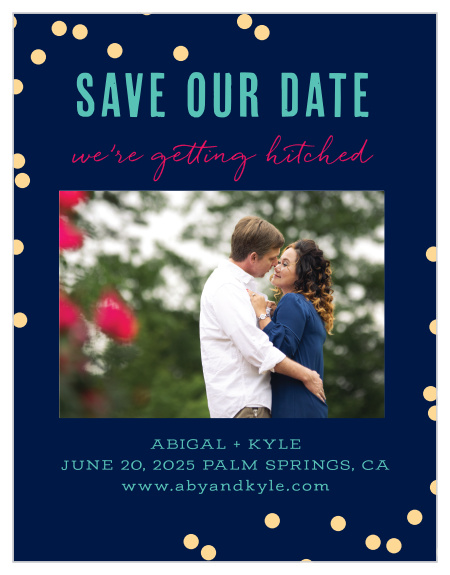 Make sure your guests mark their calendars with our stunning Color Pop Save-the-Date Magnets.