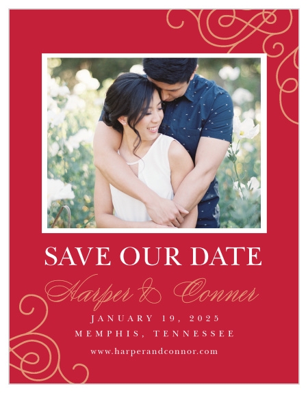Our Color of Love Save-the-Date Magnets are classically romantic.