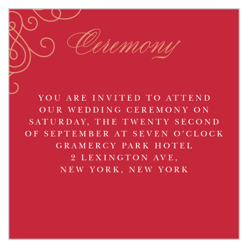 Spark your guests interest with our romantically designed Color of Love Ceremony Cards!