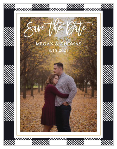 Our Rustic Plaid Save-the-Date Cards ensure that your loved ones mark their calendars well in advance of your special day.