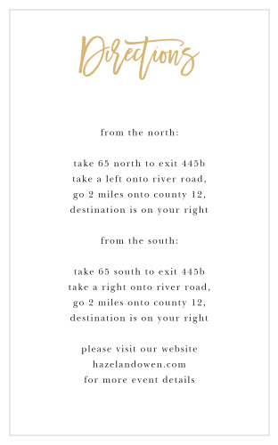 Our Rustic Plaid Direction Cards utilize the same gorgeous design and color scheme as several other cards in the Rustic Plaid wedding suite.