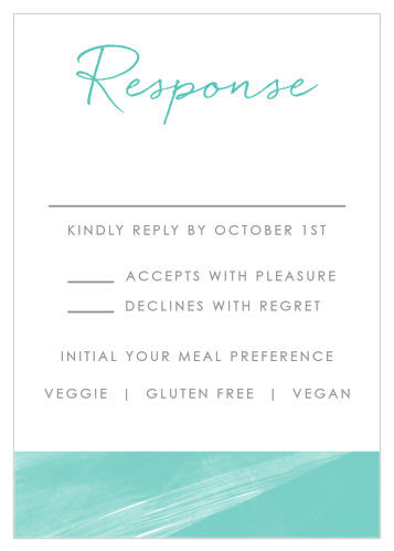 Successfully tally up every single guest with our stunning Ocean Watercolor Response Cards.