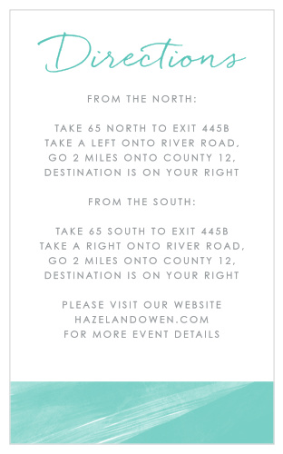 Guide your guests to the wedding venue of your dreams with our stunning Ocean Watercolor Direction Cards.