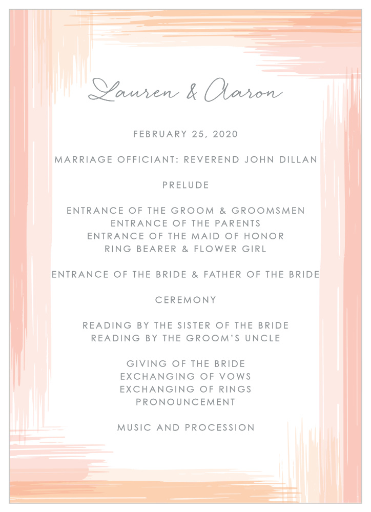 Artful Gallery Wedding Programs