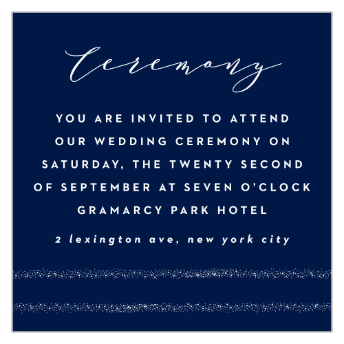 Stunning Starlight Ceremony Cards offer beautiful style and endless utility, guaranteeing that you spend your wedding day surrounded by your nearest and dearest loved ones.