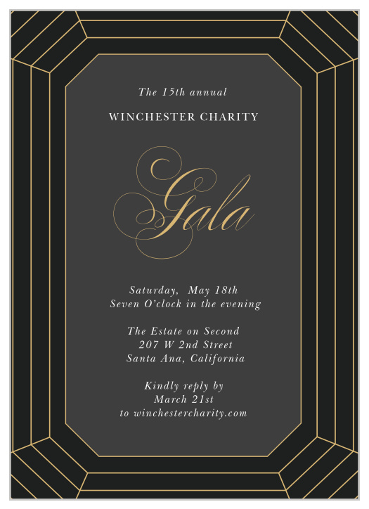 Celebrate the night away with our stunning Precise Facets Gala Invitation.