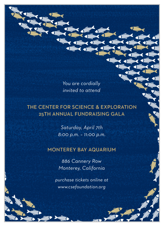 Celebrate the night away with our stunning Ocean Environment Gala Invitation.