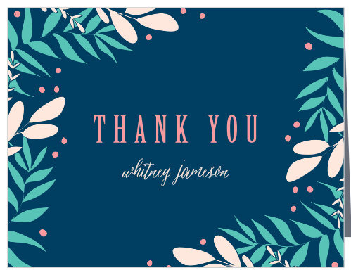 Our Leafy Corners Bridal Shower Thank You Cards are beautifully colored.