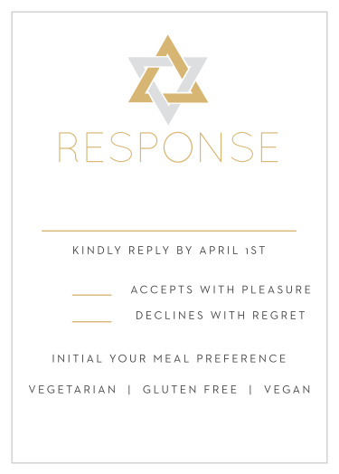 Our Wonderfully Weaved Bat Mitzvah Response Cards give you the opportunity to tally up all of your guests, as well as their individualized needs.