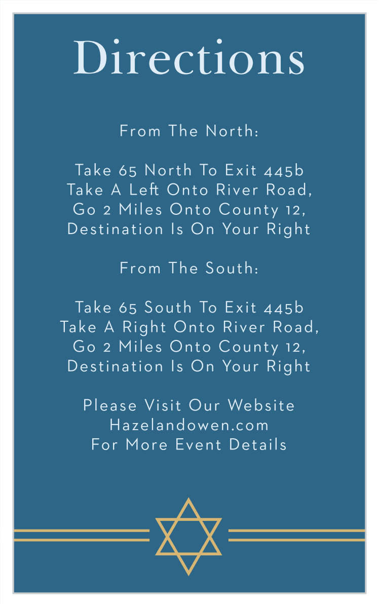 Cutting Edge Bar Mitzvah Direction Cards