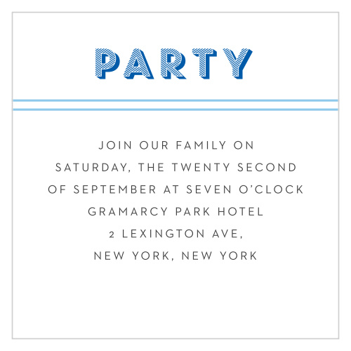 Enjoy the company of your nearest and dearest friends and family with our Big Name Bar Mitzvah Reception Cards.