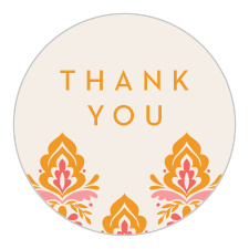 The Damask Sides logo square is the perfect finishing touch for this or any wedding invitation set.