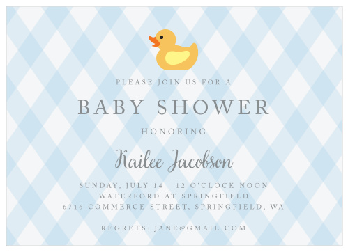 Warm your guests hearts with our darling Little Duckie Baby Shower Invitations!