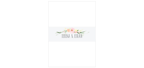 Wrap your invitations in one of our Shaded Garden Wedding Belly Bands for the perfect finishing touch. Your names are written in a dancing type that's heavily influenced by the playfulness of spring, and framed by pastel florals that reinforce the impression.