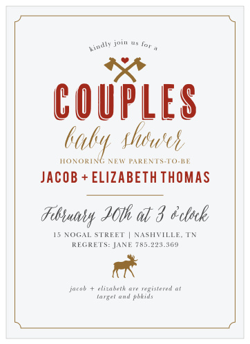 Celebrate your newest adventure with our darling Little Lumberjack Baby Shower Invitations!