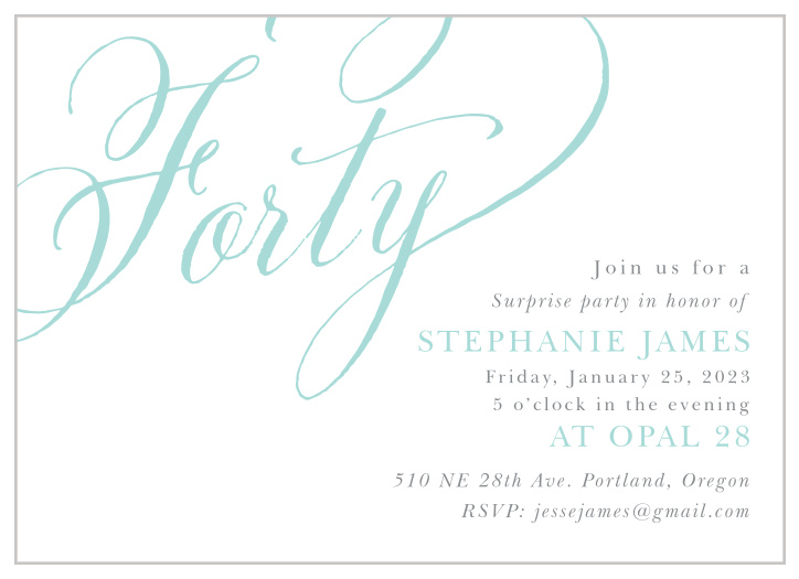 Our Script Year Adult Birthday Party Invitations bring elegance to any birthday party.