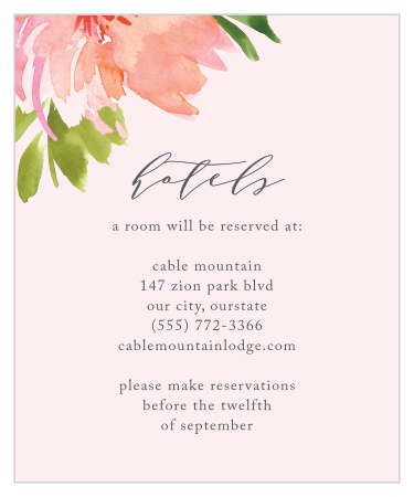 Keep your guests as comfortable as humanly possible with our Botanical Gardens Accommodation Cards.