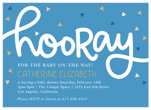 Our Big Hooray Baby Shower Invitations bring the celebration.
