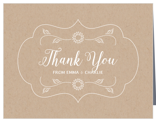 Show your appreciation with the unique organic look of our Kraft Picnic Baby Shower Thank You Cards.