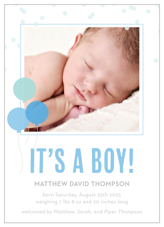 Our Reveal Balloons Birth Announcements bring the party!