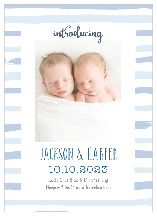 Having twins? Our Miracle Pair Baby Shower Invitations bring twice the fun!