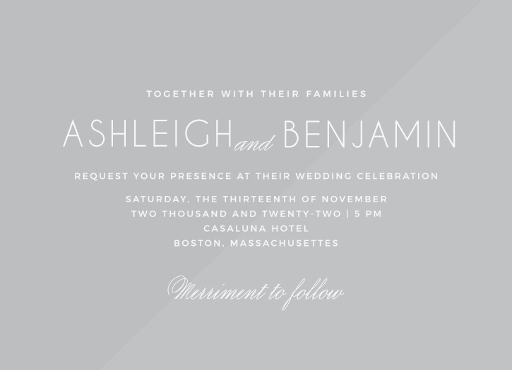 Our stunning Deco Typography Clear Wedding Invitations offer an unforgettable blend of fun minimalism and classic elegance.