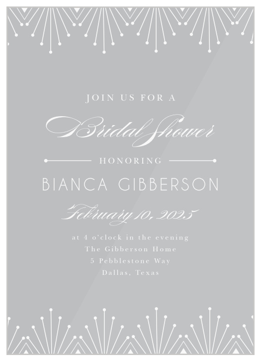 Our Deco Classic Clear Bridal Shower Invitations are classically elegant.