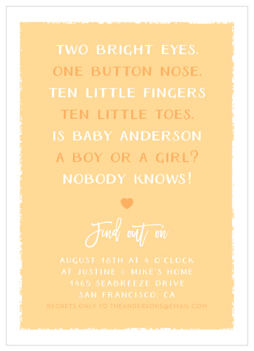 Our Painted Edges Baby Shower Invitations are nearly as adorable as the newest member of your family, utilizing a peaches'n'cream color scheme and a duo of typefaces to share all the details. Invite all of your closest friends and family for an unforgettable celebration of one of life's biggest little joys.