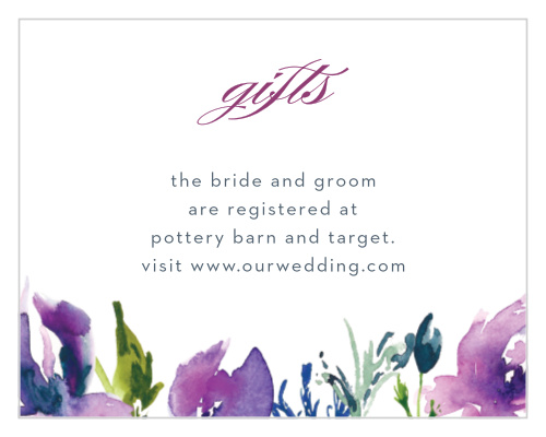 It’s an important time in your life, and your friends and family want to support you. Let them know the best way to give that support with our Lavender Blooms Registry Cards.