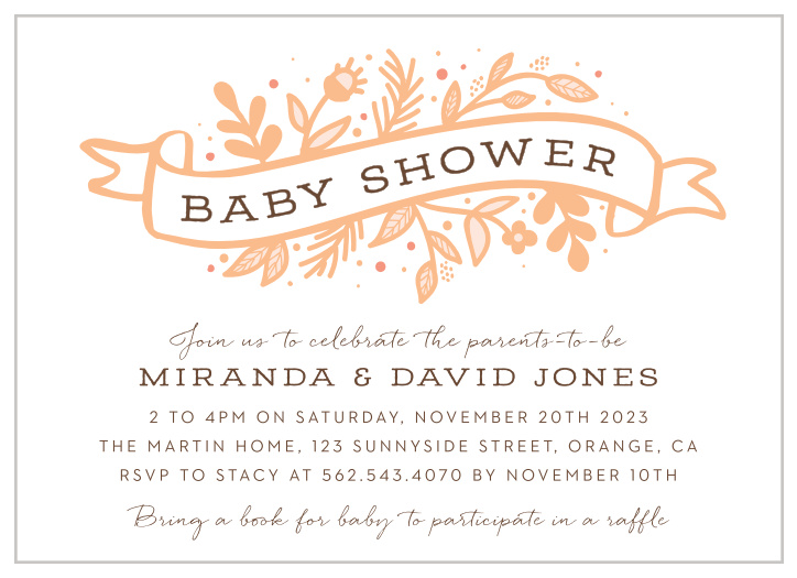 Our Floral Banner Baby Shower Invitations incorporate traditional tattoo elements for a truly unique card.