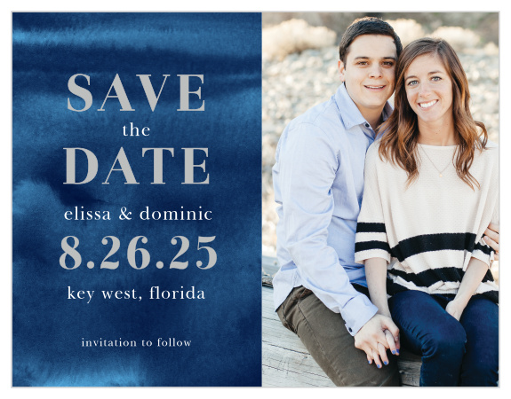 Make a place on your loved ones' calendars with our striking Indigo Watercolor Save the Date Cards.