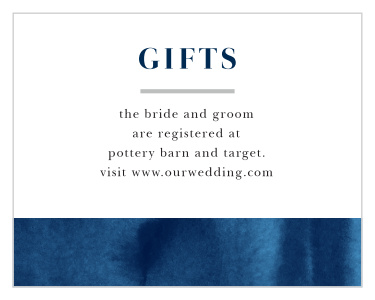 Guide your friends' and family's support in the right direction with our Indigo Watercolor Registry Cards.