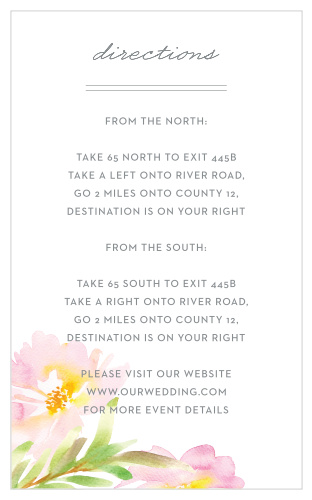 Help your friends and family find your event with our energetic Summer Bouquet Direction Cards.