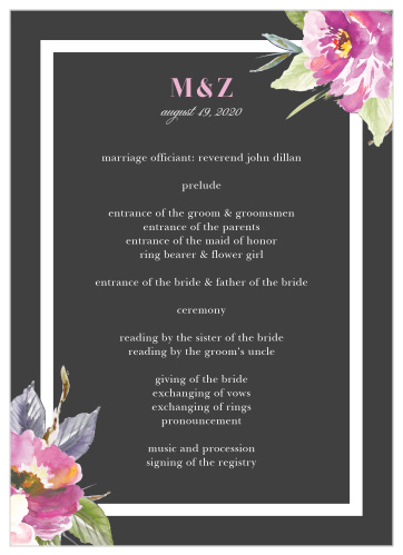 Impress your friends and family when you use our Luxe Roses Wedding Programs.