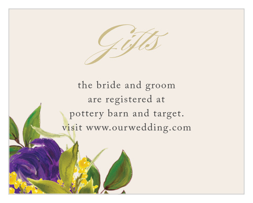 It’s an important time in your life, and your friends and family want to support you. Let them know the best way to give that support with our Regal Arrangement Registry Cards.