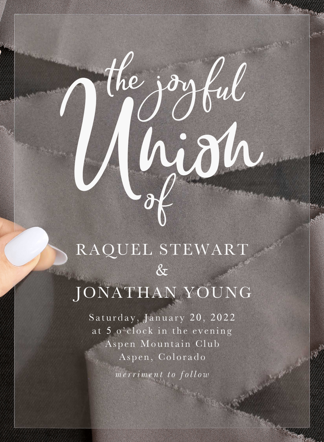 Casual Script Clear Wedding Invitations