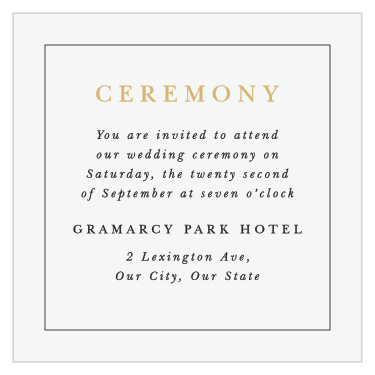 Bring family and friends together to celebrate your big day with our Timeless Classic Ceremony Cards.