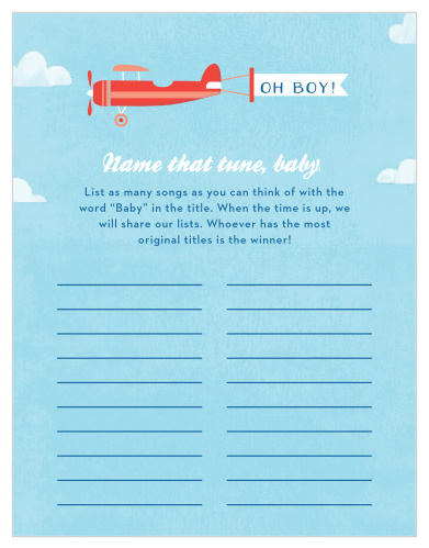Let your baby shower take flight with our In The Clouds Baby Song Contest.