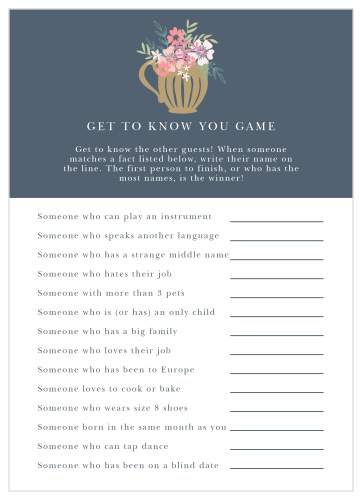 Turn conversation into a friendly competition with our gorgeous Tasteful Tea Pot Get to Know You Game. 