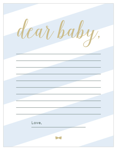 Collect the sweet sentiments and tender thoughts of your friends and family with our Stunning Stripes Letter to Baby.