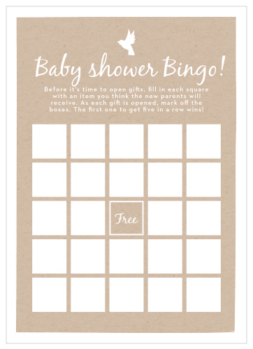 Keep the magic and surprise alive with our Kraft Woodland Baby Shower Bingo. 