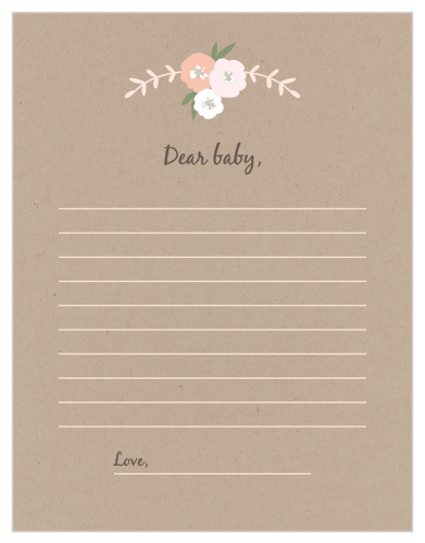 Collect the sweet sentiments and tender thoughts of your friends and family with our stunning Floral Kraft Letter to Baby. 