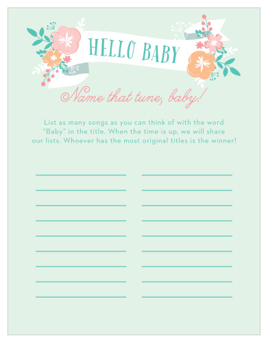 Scramble to think of the most original song titles with our simple, but hilarious, Hello Baby Baby Song Contest. 