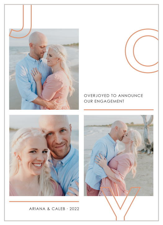 Announce to everyone you love that you are going to get married with our Joyful Engagement Holiday Cards!