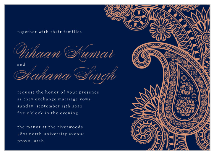 Our Indian Paisley Wedding Invitations are a perfectly gorgeous way to announce the special day.