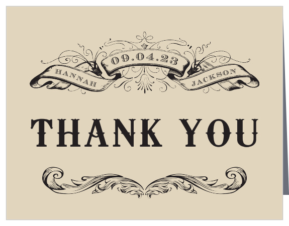 Our Victorian Type Wedding Thank You Cards have the antique, classic look that you've been searching for.