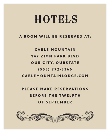 Our Victorian Type Accommodation Cards have the antique, classic look that you've been searching for.