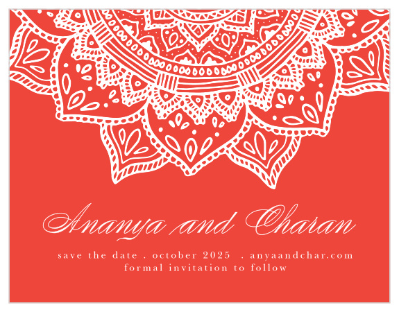 Your guests will fall in love with our Indian Mandala Save-the-Date Magnets.